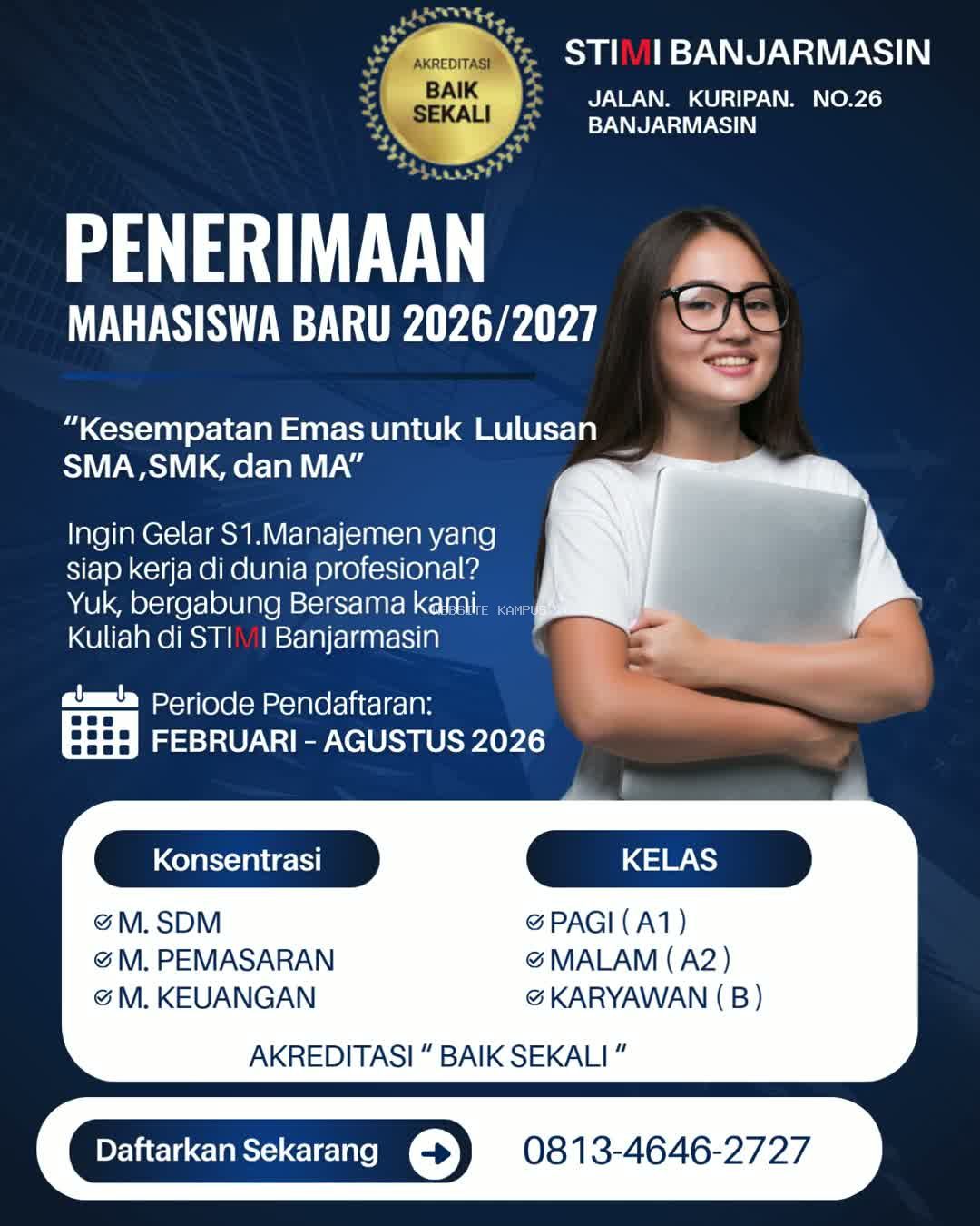 Penerimaan Mahasiswa Baru ( PMB ) S1.Manajemen Tahun Akademik 2026/2027